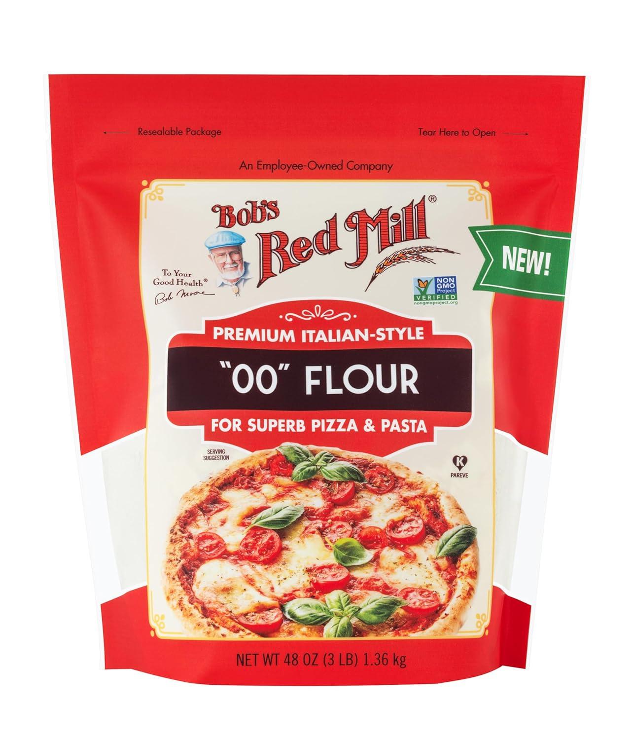 imageBobs Red Mill 00 Flour Premium ItalianStyle 48oz Pack of 4 Non GMO Vegan Kosher48 Ounce Pack of 4