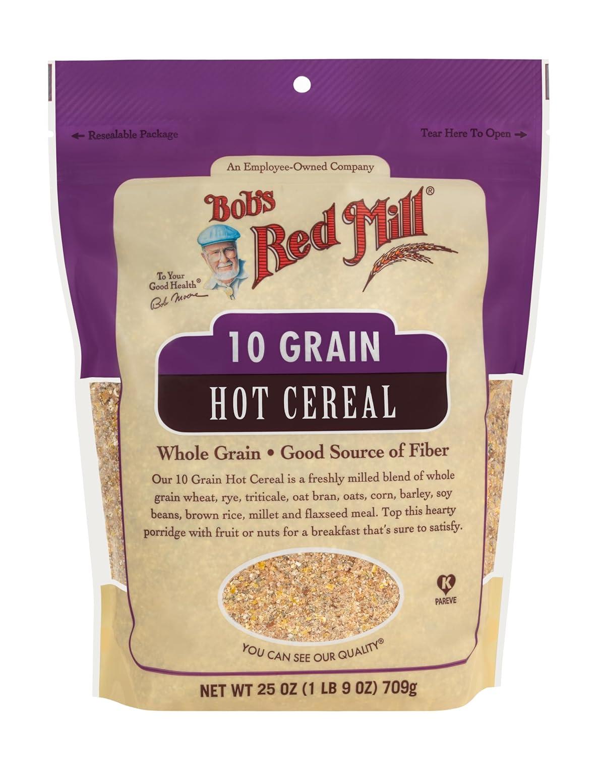 imageBobs Red Mill 10 Grain Hot Cereal 25oz Pack of 4 Whole Grain Vegan Kosher25 Ounce Pack of 4