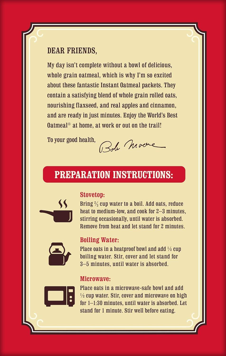 imageBobs Red Mill Apple Pieces amp Cinnamon Oatmeal Packets 8 packets Pack of 1 Non GMO Gluten Free Whole Grain Kosher988 Ounce Pack of 1