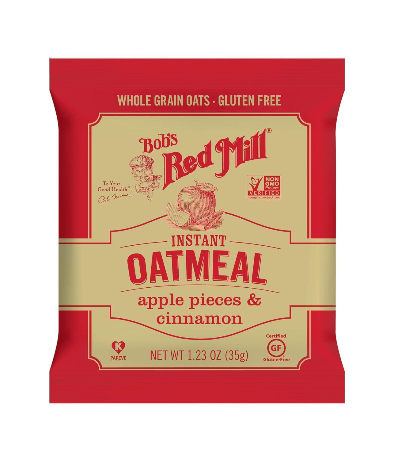 imageBobs Red Mill Apple Pieces amp Cinnamon Oatmeal Packets 8 packets Pack of 1 Non GMO Gluten Free Whole Grain Kosher988 Ounce Pack of 1