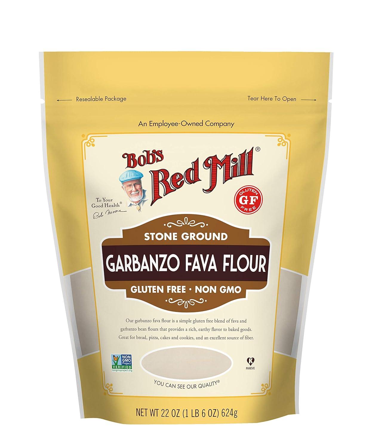 imageBobs Red Mill Garbanzo amp Fava Bean Flour 22oz Pack of 4 Gluten Free Vegan Keto Friendly Kosher88 Ounce Pack of 1