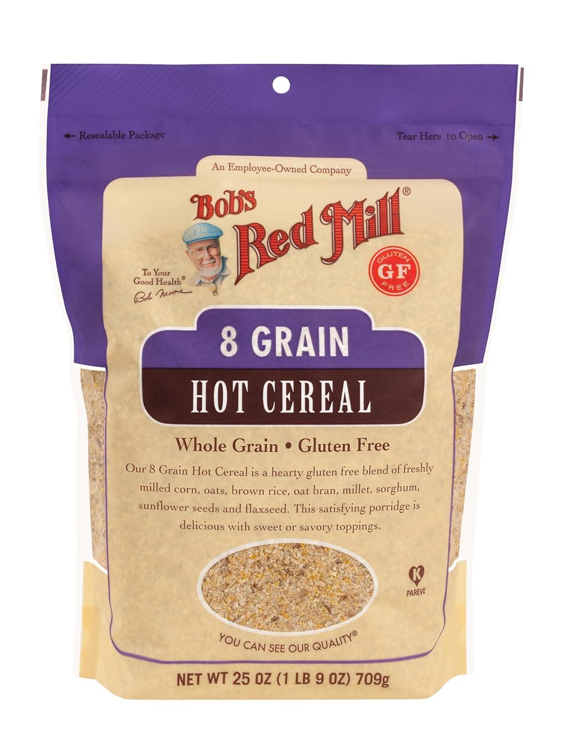 imageBobs Red Mill Gluten Free 8 Grain Hot Cereal 25oz Pack of 4 Vegan Kosher100 Ounce Pack of 1
