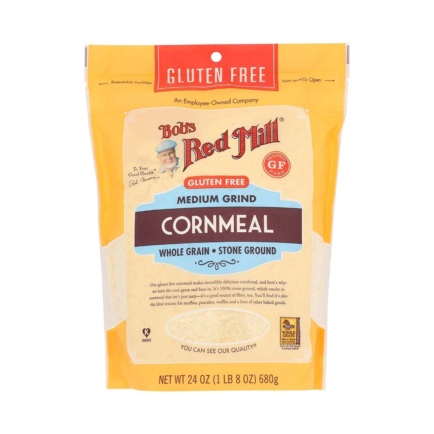 imageBobs Red Mill Gluten Free Cornmeal 24oz Pack of 4 Gluten Free Vegan Whole Grain Kosher24 Ounce Pack of 2