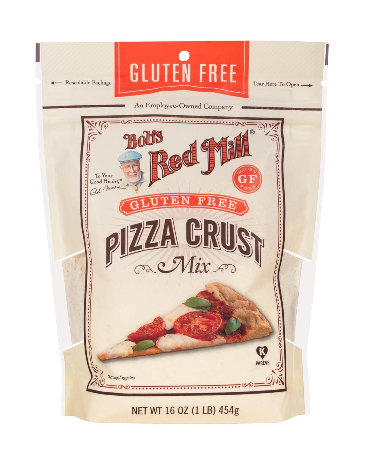 imageBobs Red Mill Gluten Free Pizza Crust Mix 16oz Pack of 4 Makes two 12 crusts per package Kosher16 oz Pack of 4