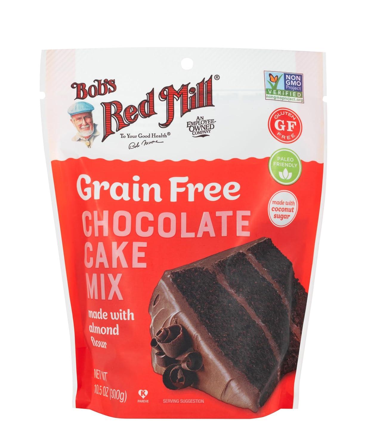 imageBobs Red Mill Grain Free Chocolate Cake Mix 105oz Pack of 5 Non GMO Grain Free Paleo Friendly Kosher105 Ounce Pack of 5