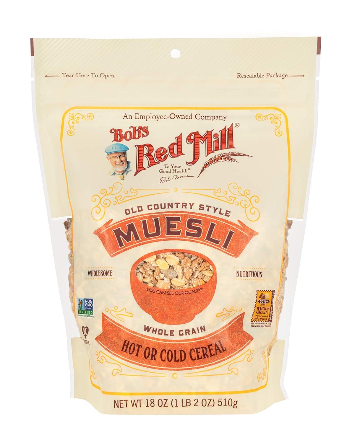 imageBobs Red Mill Old Country Style Muesli 40oz Pack of 4 Non GMO Whole Grain Vegan Kosher18 Ounce Pack of 4