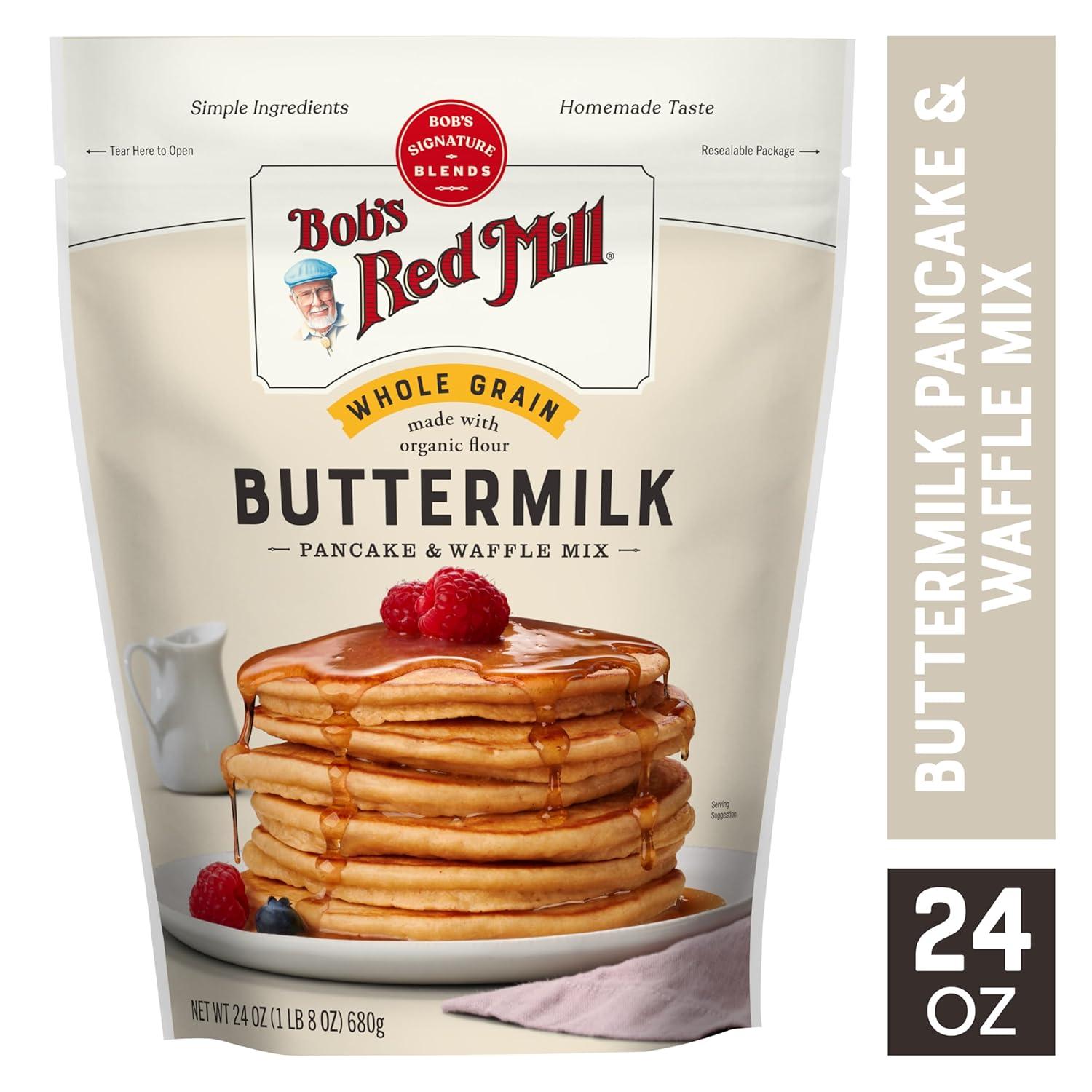 imageBobs Red Mill Organic Buttermilk Pancake amp Waffle Mix 24oz Pack of 4 Kosher24 Ounce Pack of 1