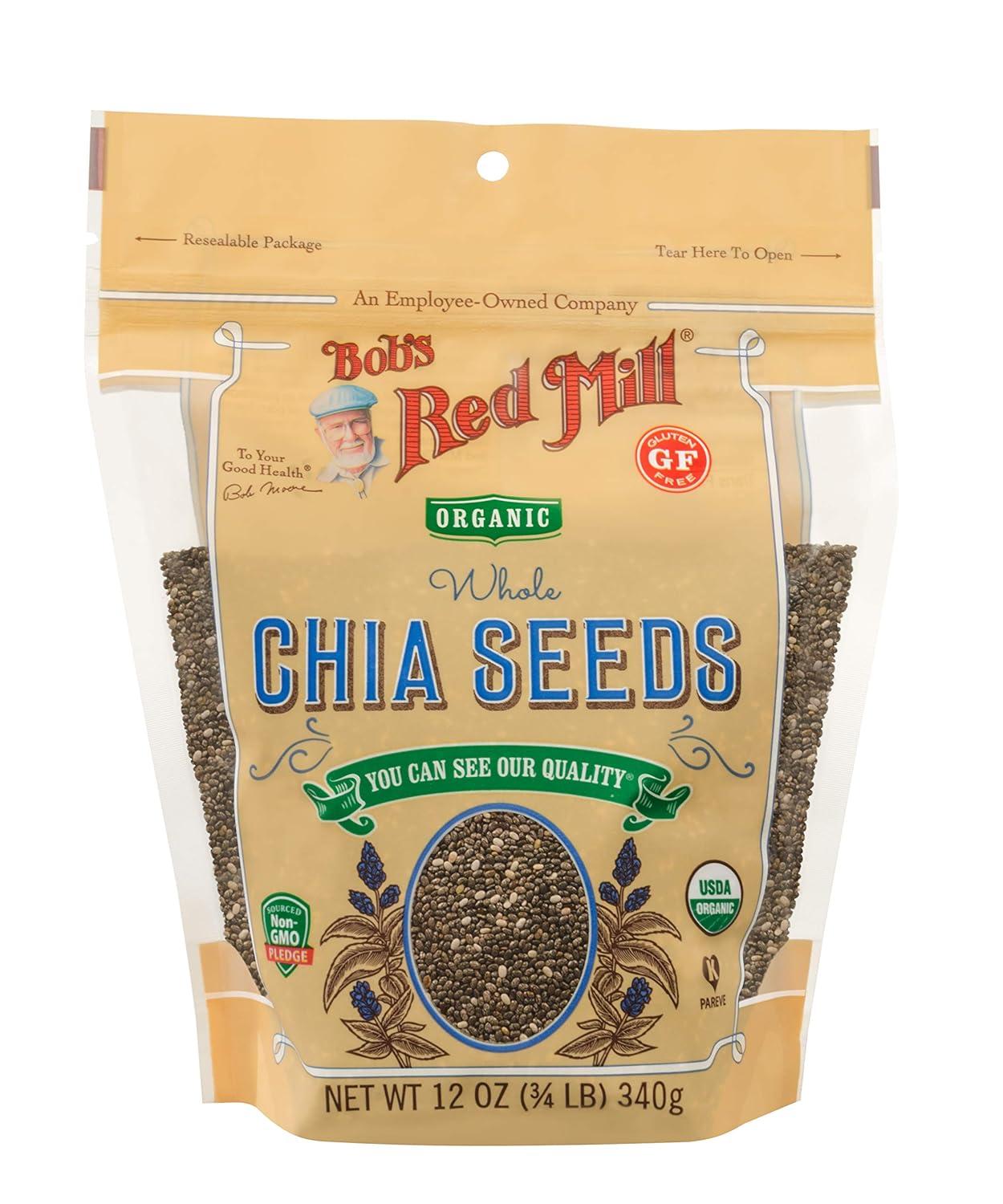 imageBobs Red Mill Organic Chia Seed 12oz Pack of 5 Non GMO Vegan Keto Friendly Paleo Friendly Kosher12 Ounce Pack of 5