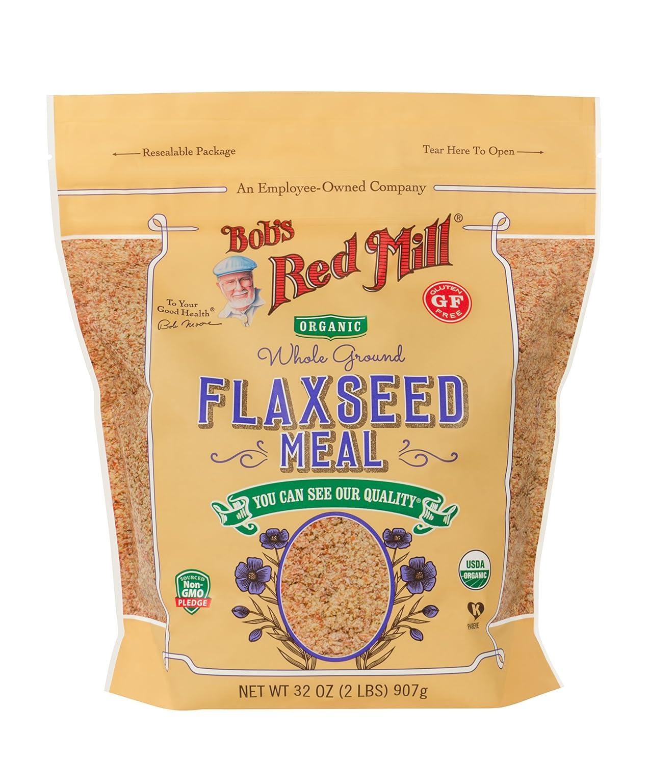 imageBobs Red Mill Organic Flaxseed Meal 32oz Pack of 4 Non GMO Vegan Paleo Friendly Keto Friendly Kosher2 Pound Pack of 4