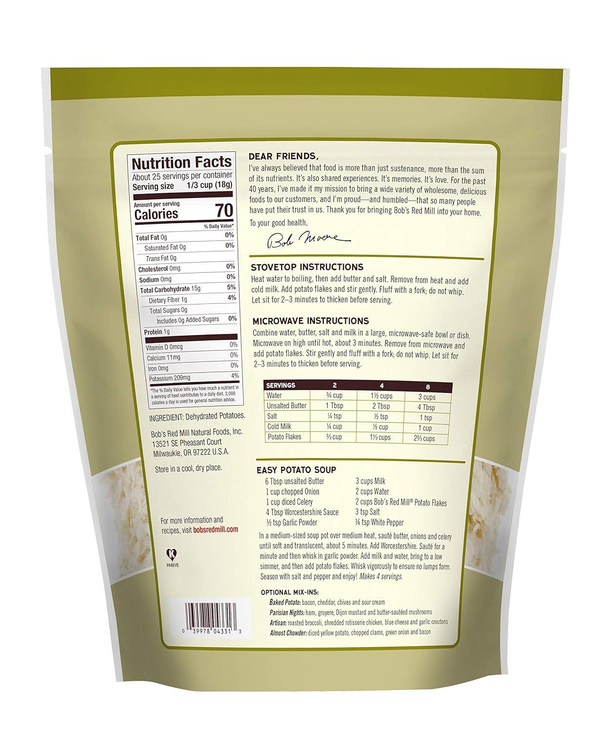 imageBobs Red Mill Potato Flakes 16oz Pack of 4 Non GMO Vegan Kosher16 Ounce Pack of 1