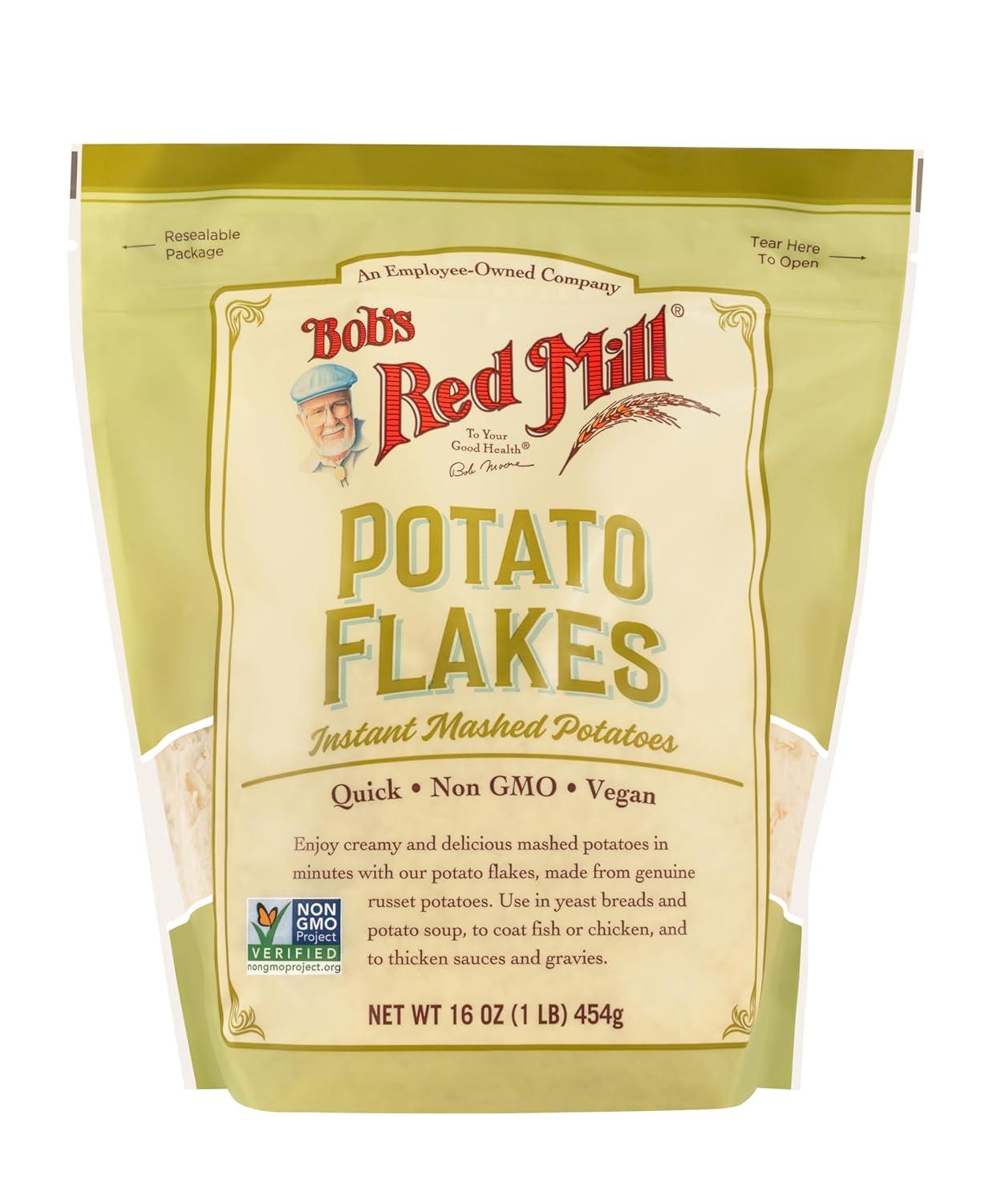 imageBobs Red Mill Potato Flakes 16oz Pack of 4 Non GMO Vegan Kosher16 Ounce Pack of 4
