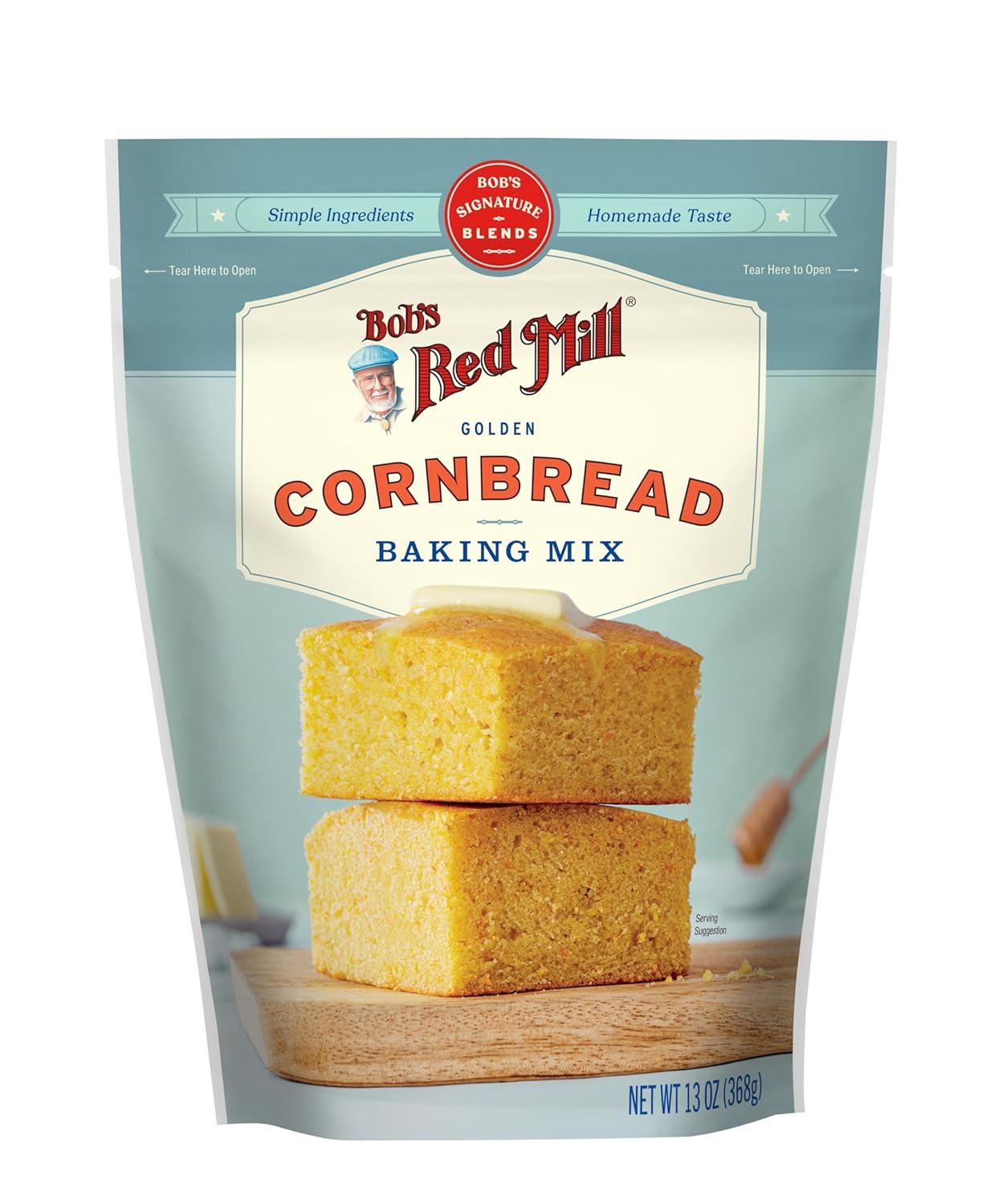 imageBobs Red Mill Signature Cornbread Baking Mix 13oz Pack of 4 Simple Clean Ingredients Homemade Taste Kosher13 Ounce Pack of 4