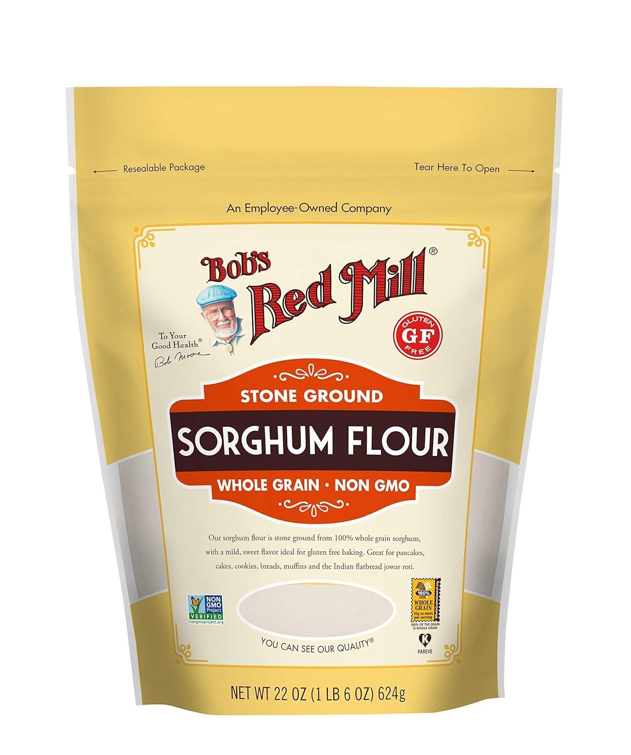 imageBobs Red Mill Sorghum Flour 22oz Pack of 4 Whole Grain Vegan Kosher22 Ounce Pack of 4