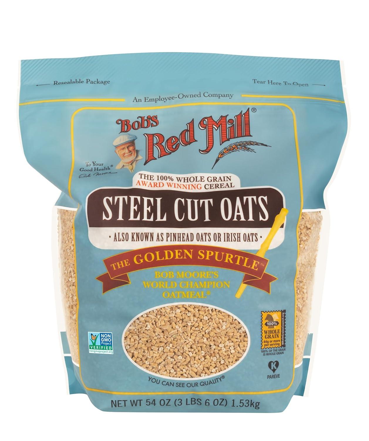 imageBobs Red Mill Steel Cut Oats 24oz Pack of 4 Non GMO Whole Grain Vegan KosherSteel Cut Oats