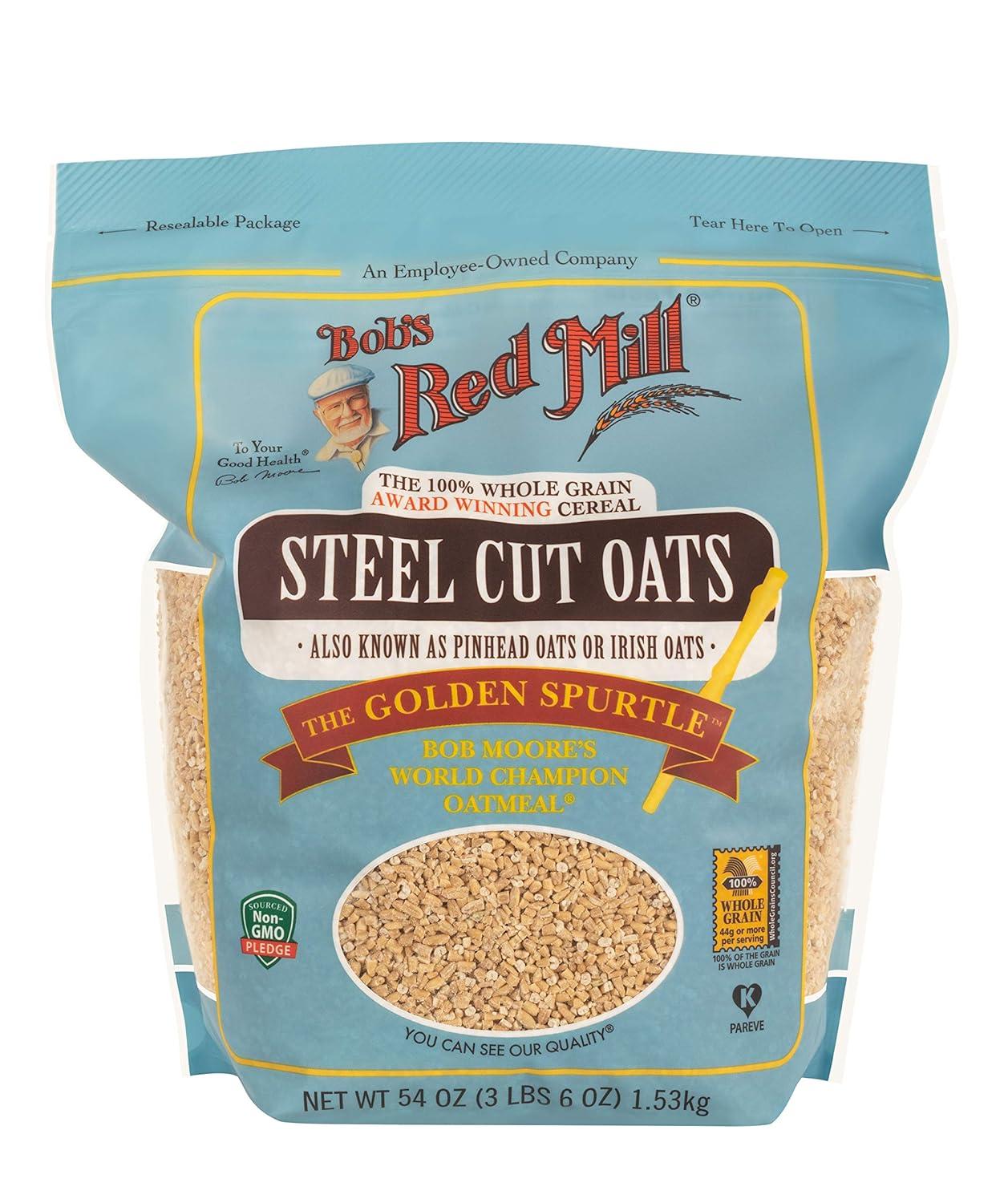 imageBobs Red Mill Steel Cut Oats 24oz Pack of 4 Non GMO Whole Grain Vegan KosherSteel Cut Oats