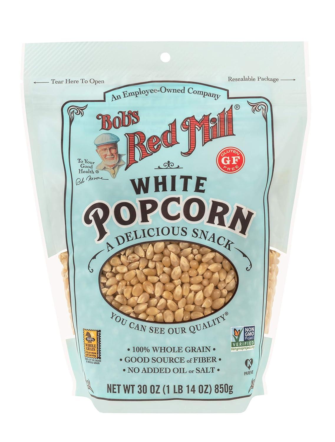imageBobs Red Mill White Popcorn 30oz Pack of 4 Non GMO Whole Grain Vegan KosherResealable