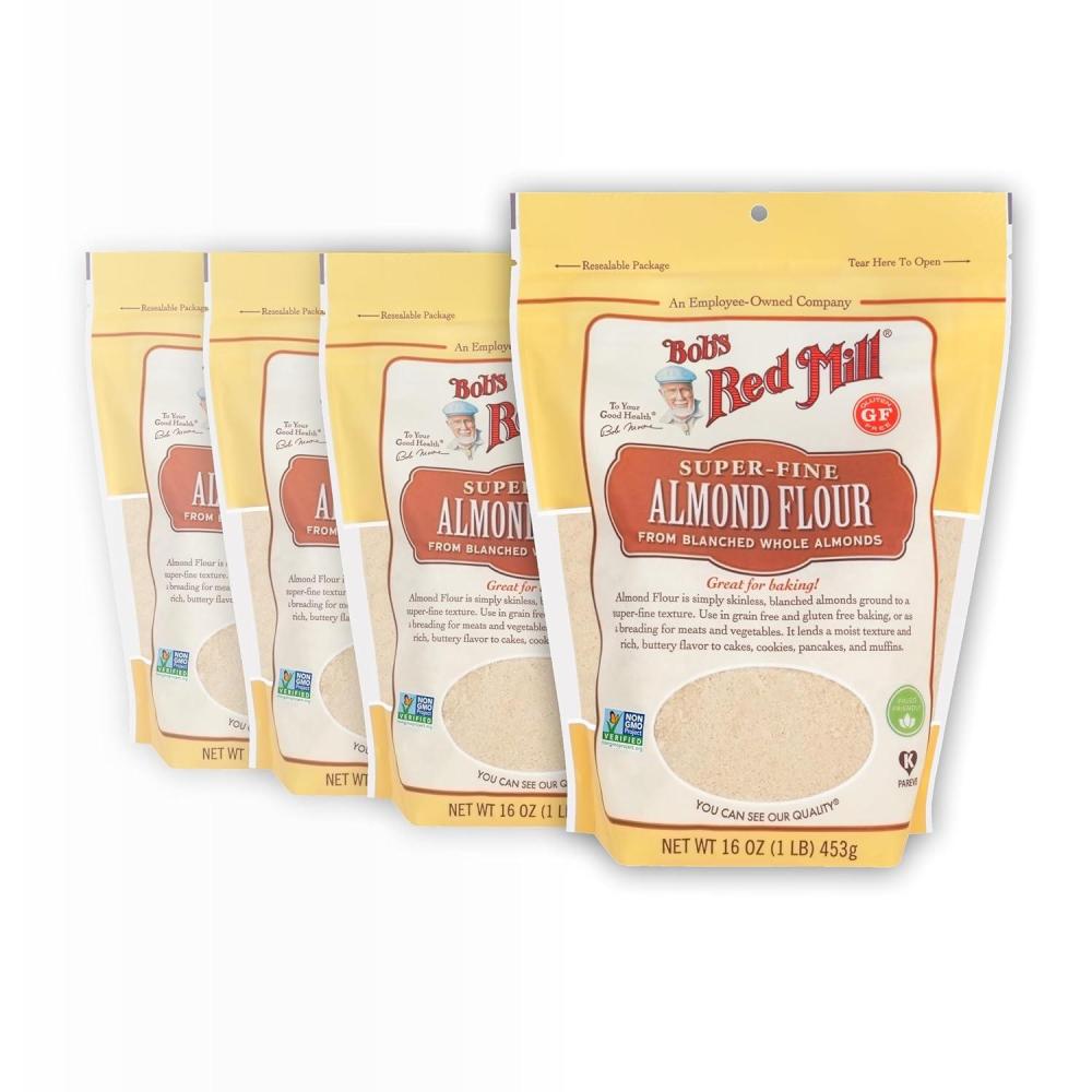 imageBobs Red Mill Almond Flour 16oz Pack of 4  Non GMO Vegan Paleo Friendly Keto Friendly Friendly Kosher16 Ounce Pack of 4
