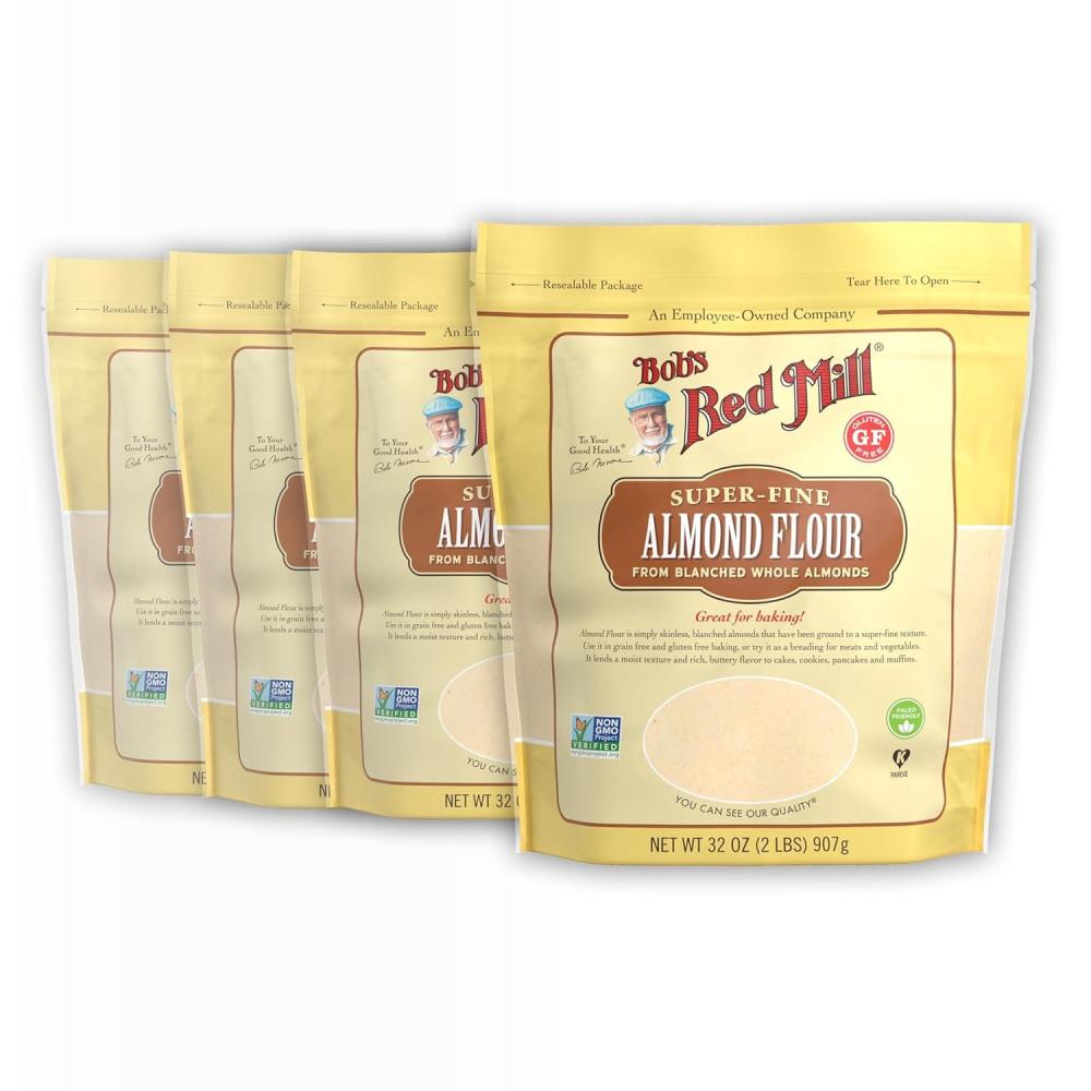 imageBobs Red Mill Almond Flour 16oz Pack of 4 Non GMO Vegan Paleo Friendly Keto Friendly Friendly Kosher32 Ounce Pack of 4
