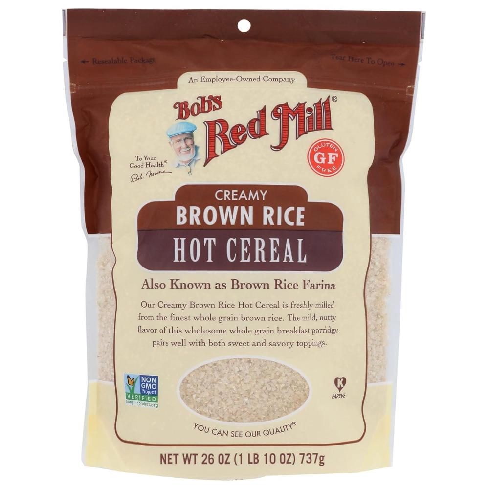 imageBobs Red Mill Brown Rice Hot Cereal 26 Ounce Pack of 4  Gluten Free Non GMO Whole Grain Vegan Kosher