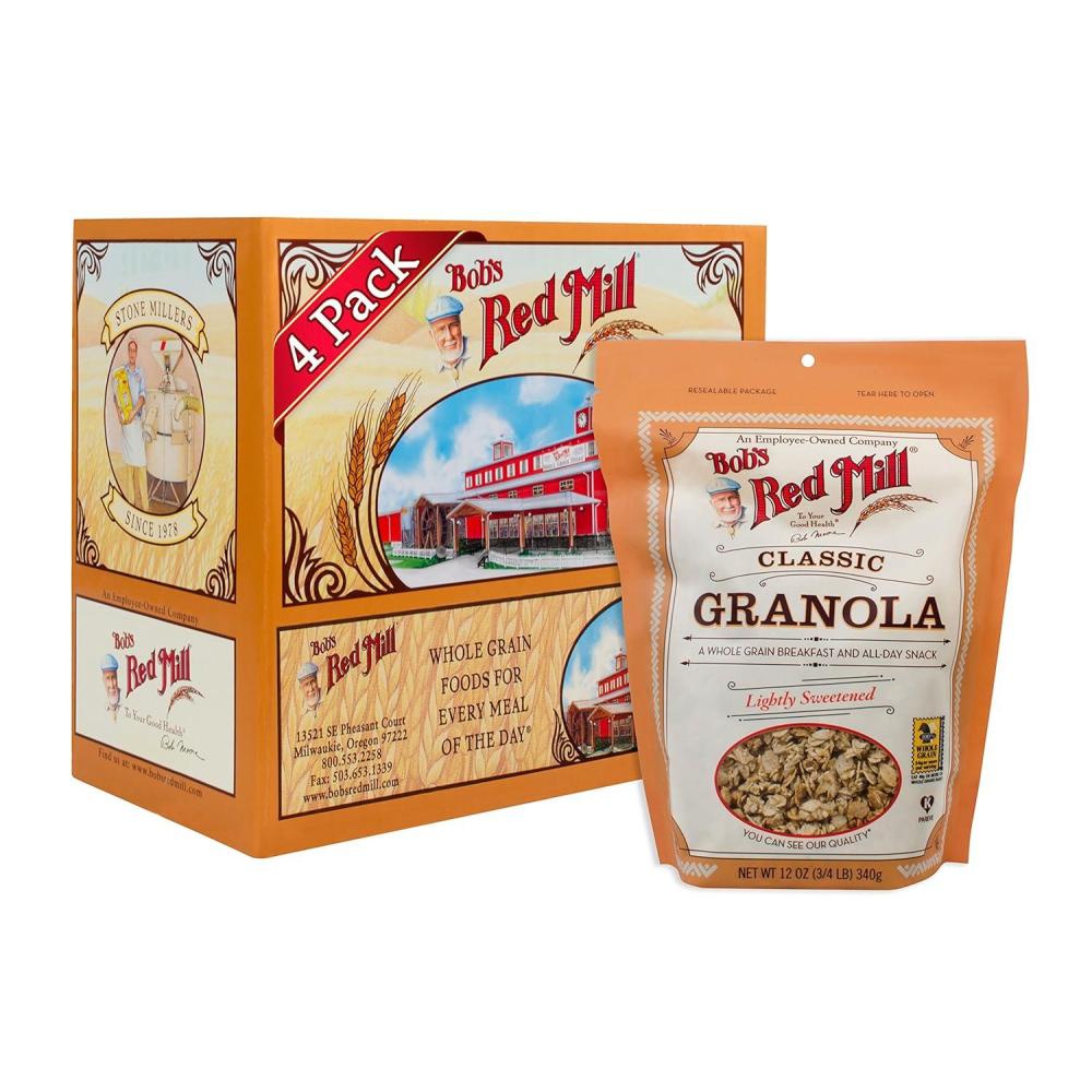 imageBobs Red Mill Classic Granola 12oz Pack of 4  Whole Grain Kosher12 ounce Pack of 4