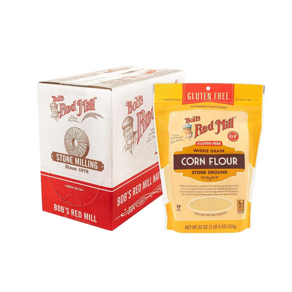 imageBobs Red Mill Gluten Free Corn Flour 22oz Pack of 4 Gluten Free Whole Grain Vegan Kosher22 Ounce Pack of 4