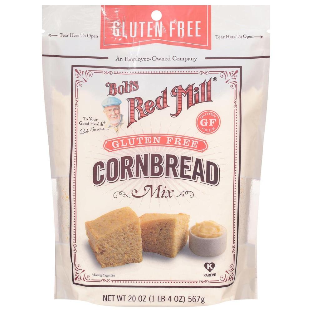 imageBobs Red Mill Gluten Free Cornbread Mix 20oz Pack of 4  Gluten Free Kosher Package makes one 9x9 Pan or 12 Muffins  Moist Light Texture20 Ounce Pack of 1