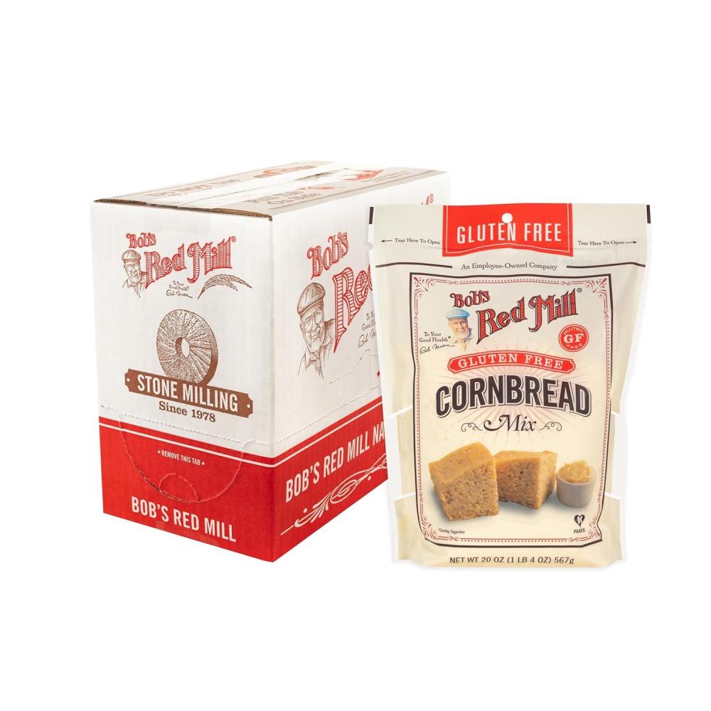 imageBobs Red Mill Gluten Free Cornbread Mix 20oz Pack of 4  Gluten Free Kosher Package makes one 9x9 Pan or 12 Muffins  Moist Light Texture20 Ounce Pack of 4