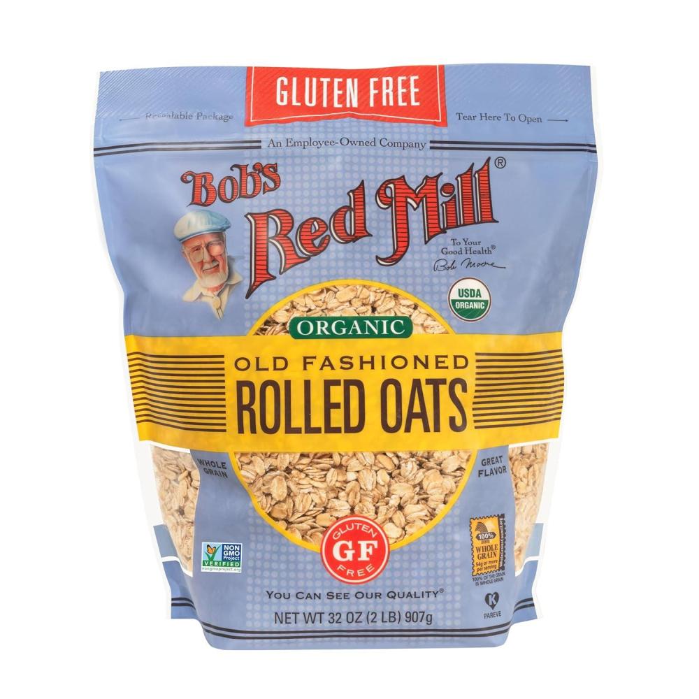 imageBobs Red Mill Gluten Free Organic Old Fashioned Rolled Oats 32oz Pack of 4  Non GMO Whole Grain Vegan KosherOG GF Old Fashioned Oats