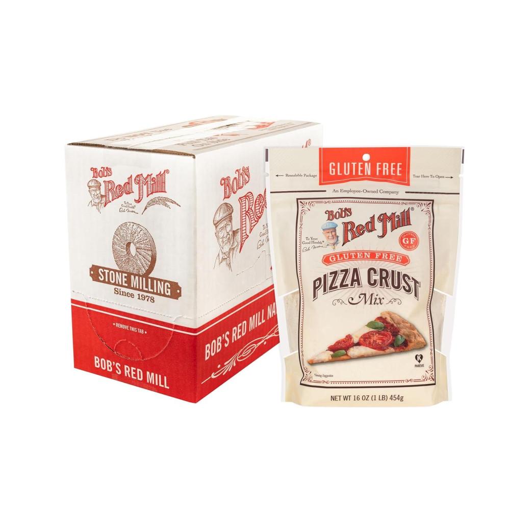 imageBobs Red Mill Gluten Free Pizza Crust Mix 16oz Pack of 4 Makes two 12 crusts per package Kosher16 oz Pack of 4