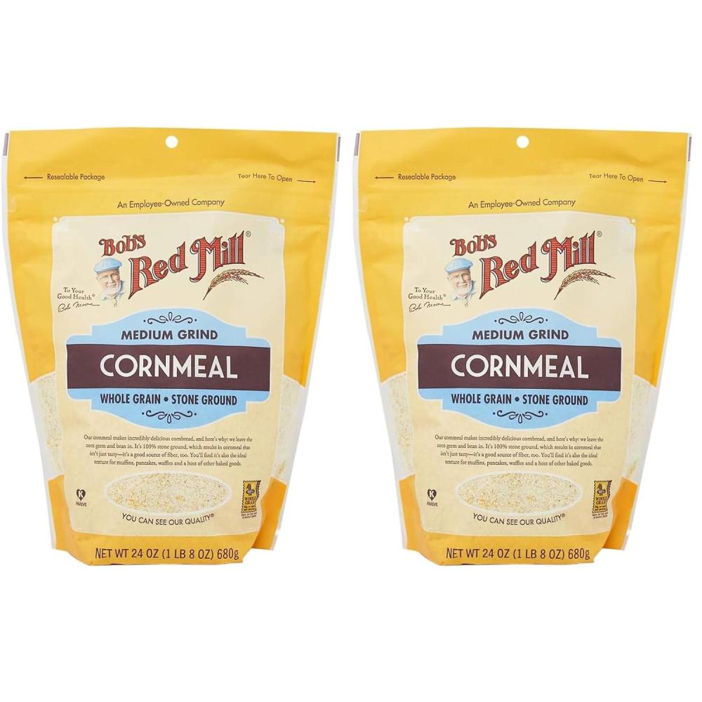 imageBobs Red Mill Medium Grind Cornmeal 24oz Pack of 4  Whole Grain Vegan Kosher24 Ounce Pack of 2