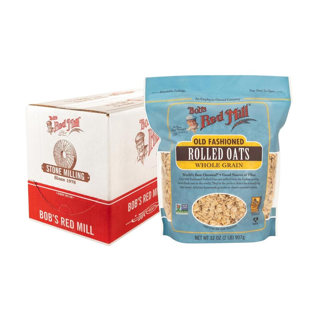 imageBobs Red Mill Old Fashioned Regular Rolled Oats 32oz Pack of 4  Non GMO Whole Grain Vegan Kosher32 Ounce Pack of 4