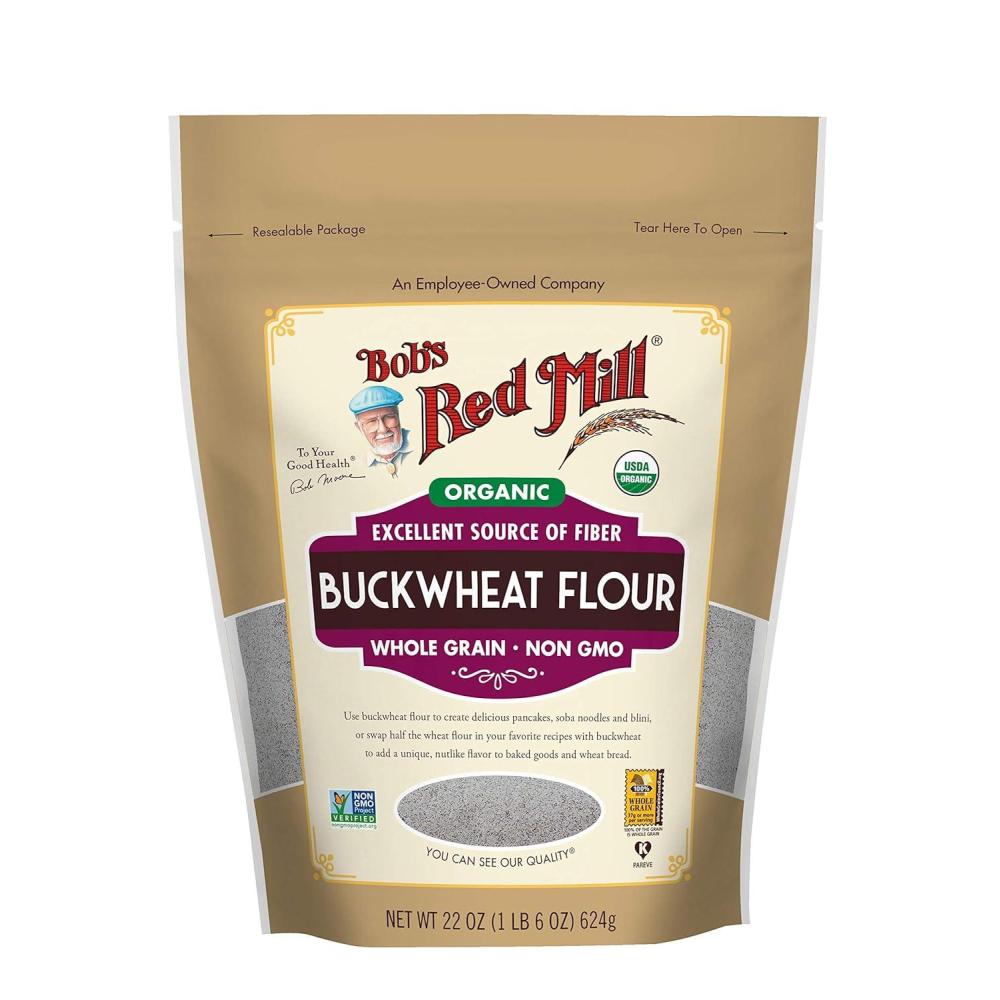 imageBobs Red Mill Organic Buckwheat Flour 22oz Pack of 4 Non GMO Whole Grain Vegan Kosher22 Ounce Pack of 1