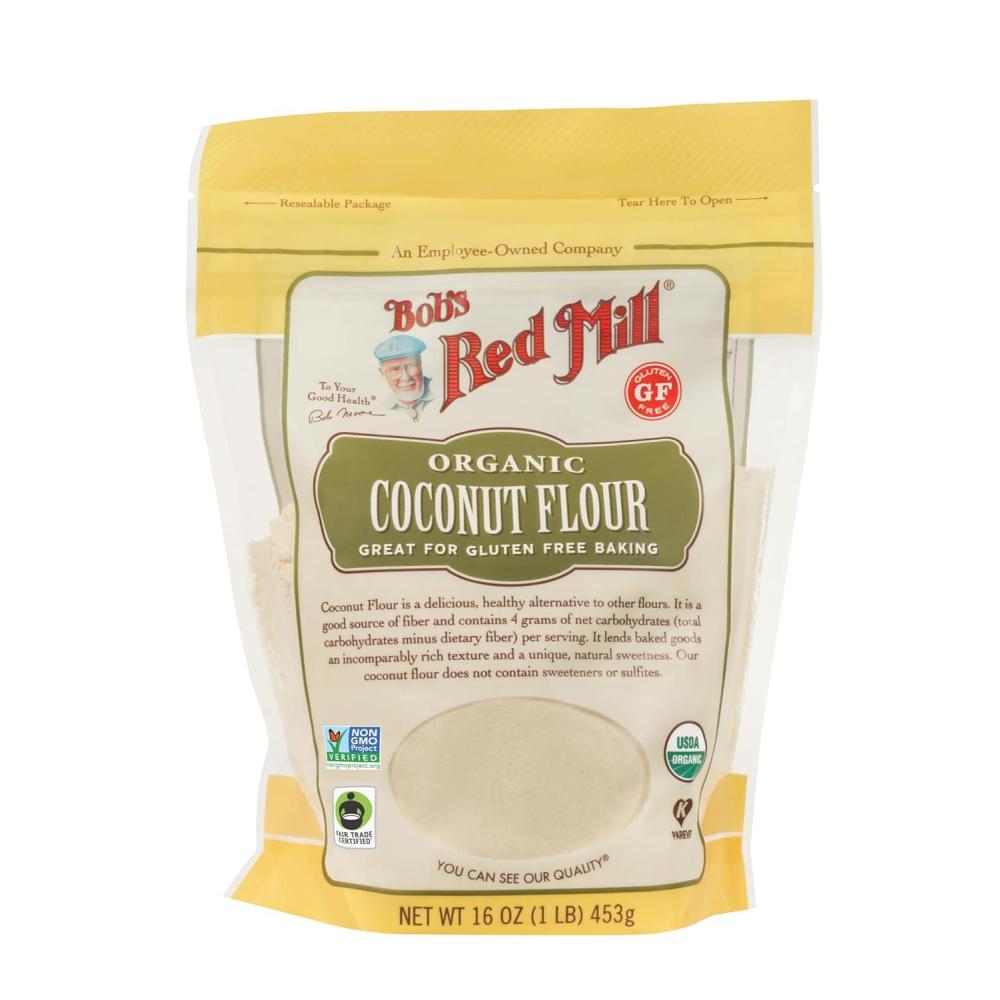 imageBobs Red Mill Organic Coconut Flour 16oz Pack of 4 Non GMO Fair Trade Certified Vegan Keto Friendly Paleo Friendly KosherVO