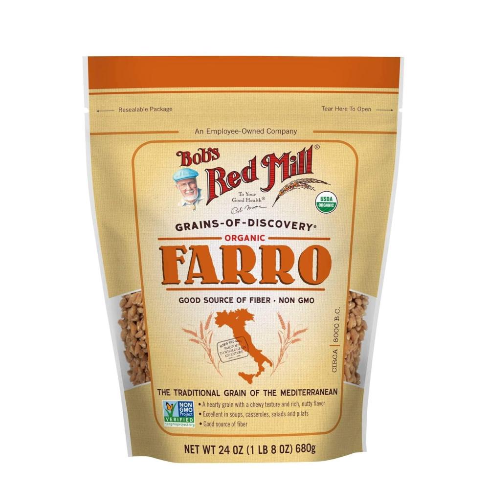 imageBobs Red Mill Organic Farro Grain 24oz Pack of 4  Non GMO Vegan Kosher15 Pound Pack of 1