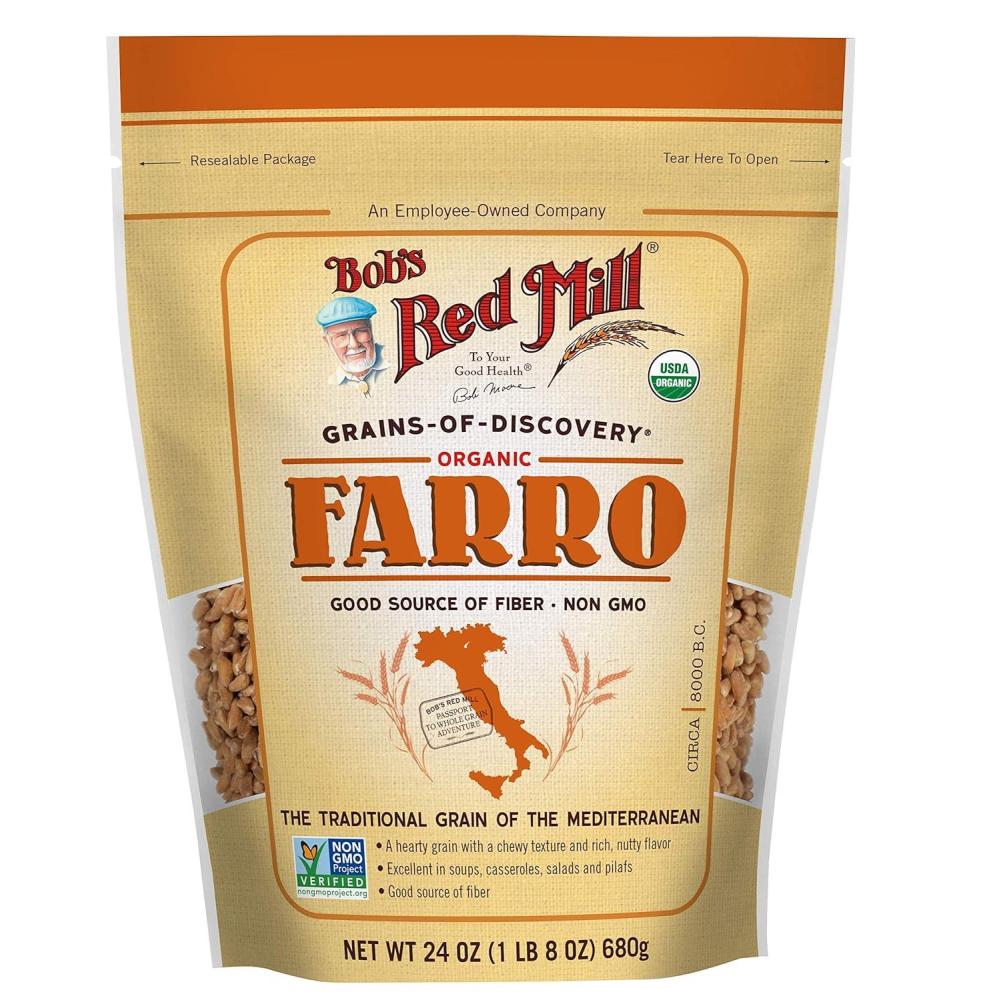 imageBobs Red Mill Organic Farro Grain 24oz Pack of 4 Non GMO Vegan Kosher24 Ounce Pack of 4
