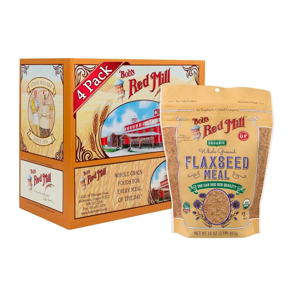 imageBobs Red Mill Organic Flaxseed Meal 16oz Pack of 4  Non GMO Vegan Paleo Friendly Keto Friendly Kosher1 Pound Pack of 4
