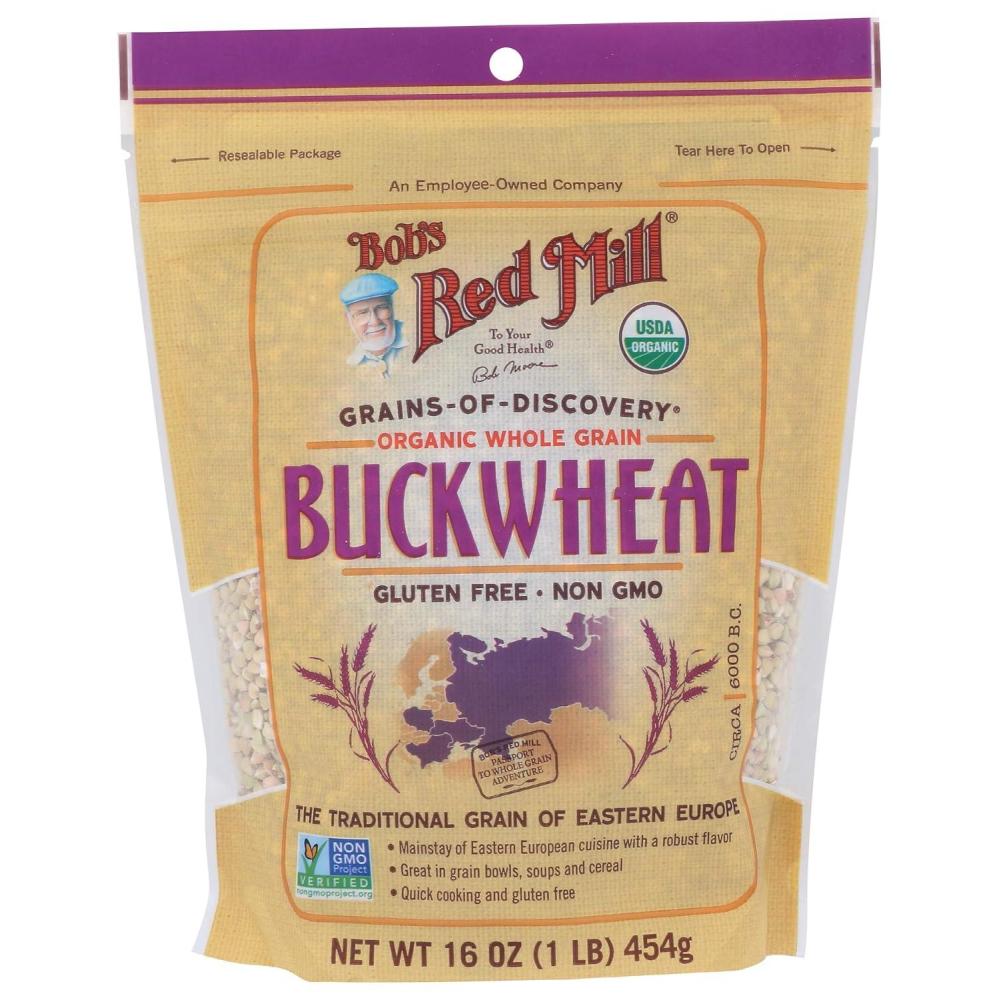 imageBobs Red Mill Organic Gluten Free Buckwheat Groats 16oz Pack of 4 Non GMO Whole Grain Vegan Kosher16 Ounce Pack of 1