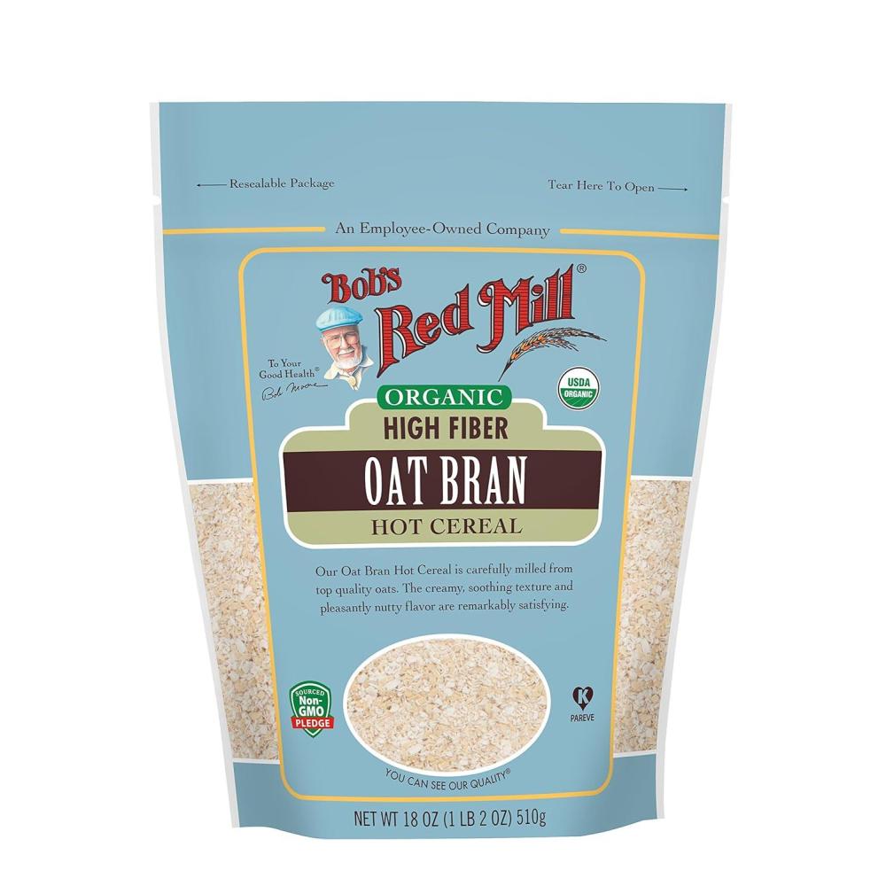 imageBobs Red Mill Organic Oat Bran 18oz Pack of 4  Non GMO Vegan KosherOrganic Oat Bran