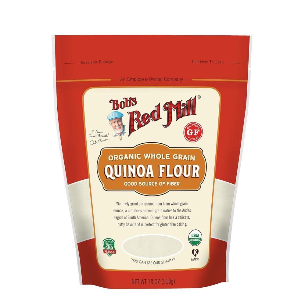 imageBobs Red Mill Organic Quinoa Flour 18oz Pack of 4 Non GMO Whole Grain Vegan Kosher18 Ounce Pack of 4