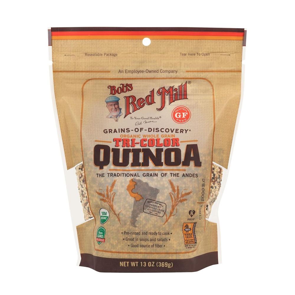 imageBobs Red Mill Organic TriColor Quinoa 13oz Pack of 5 Non GMO Whole Grain Vegan Kosher13 Ounce Pack of 1