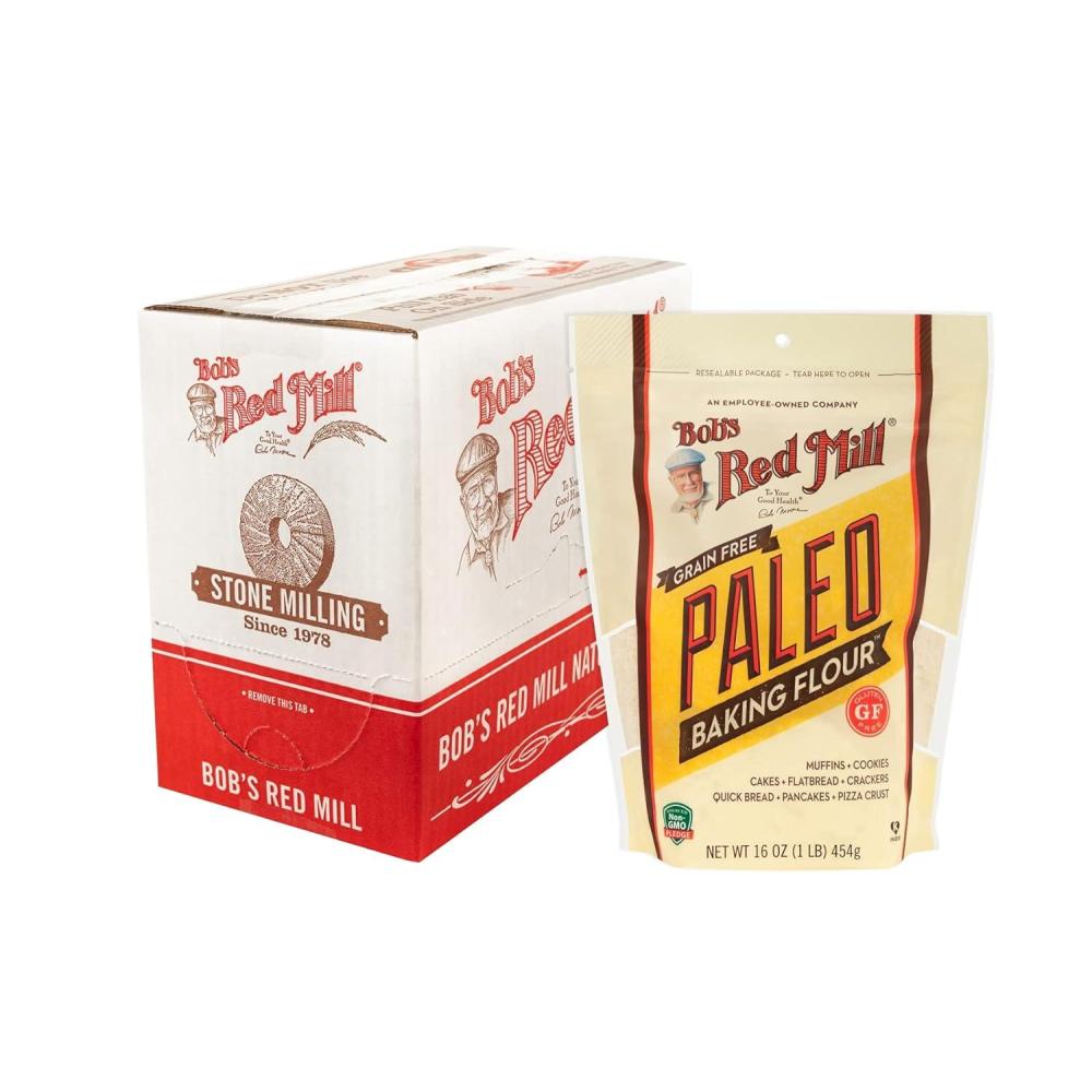 imageBobs Red Mill Paleo Baking Flour 16oz Pack of 4 Gluten Free Non GMO Vegan Paleo Friendly Kosher64 Ounce Pack of 1
