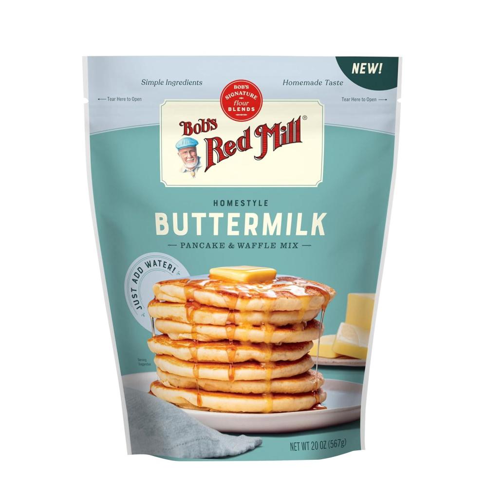imageBobs Red Mill Signature Buttermilk Pancake Mix 20oz Pack of 1 Just Add Water Makes 3240 Pancakes per BagButtermilk