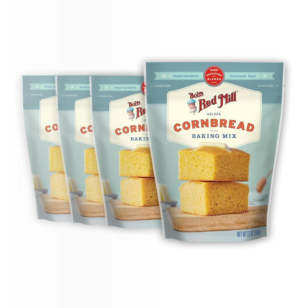 imageBobs Red Mill Signature Cornbread Baking Mix 13oz Pack of 4  Simple Clean Ingredients Homemade Taste Kosher13 Ounce Pack of 4
