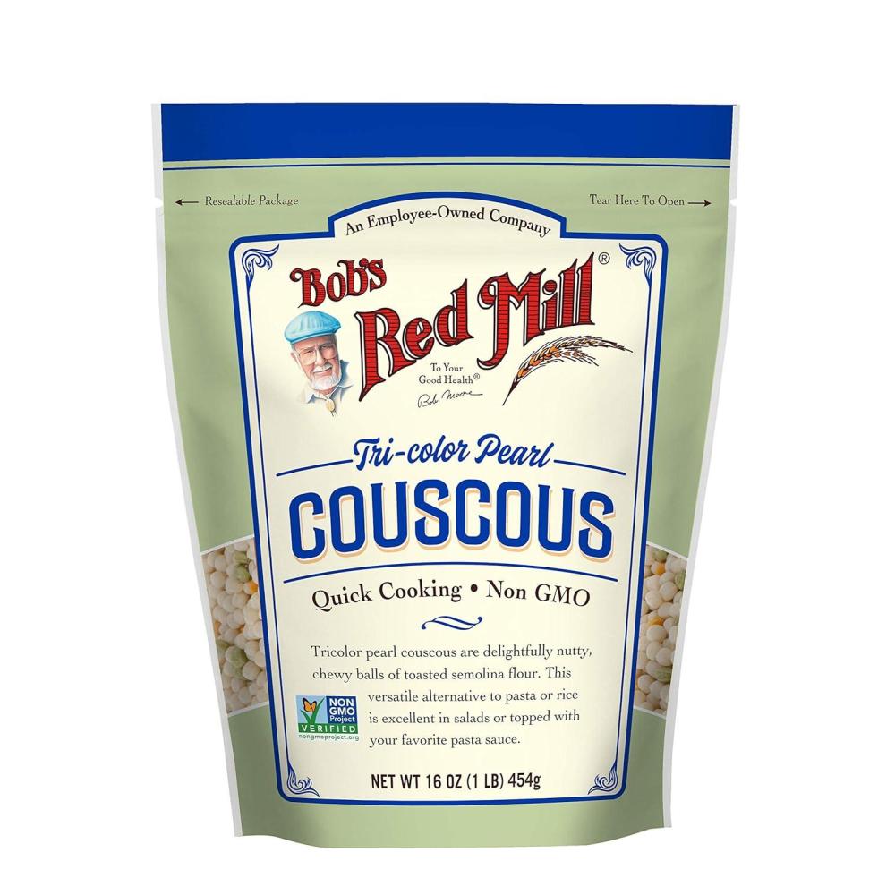 imageBobs Red Mill TriColor Pearl Couscous Quick Cooking 1 Pound Pack of 4 NonGMO Vegan Israeli Couscous Non GMO Vegan Israeli Couscous Kosher1 Pound Pack of 4
