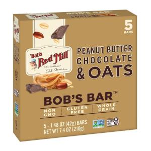 Bob’s Red Mill 5pk PB Honey & Oats Bar, 5 bars (Pack of 1) – Non GMO, Gluten Free, Kosher(Chocolate)