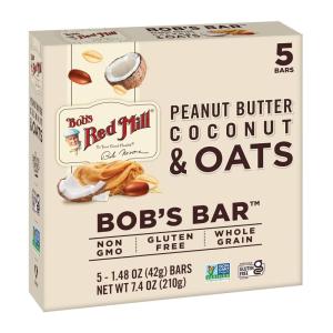 Bob’s Red Mill 5pk PB Honey & Oats Bar, 5 bars (Pack of 1) – Non GMO, Gluten Free, Kosher(Coconut)