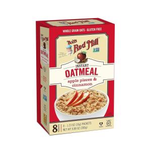 Bob’s Red Mill Apple Pieces & Cinnamon Oatmeal Packets, 8 packets (Pack of 1) – Non GMO, Gluten Free, Whole Grain, Kosher(9.88 Ounce (Pack of 1))