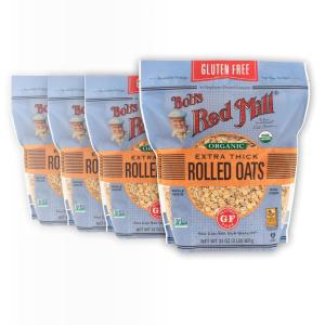 Bob’s Red Mill Gluten Free Organic Extra Thick Rolled Oats, 32oz (Pack of 4) – Non GMO, Whole Grain, Vegan, Kosher