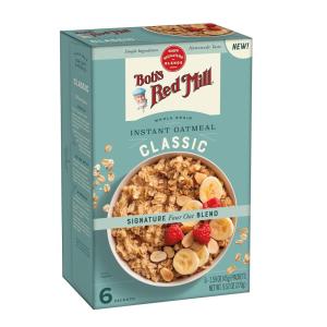 Bob’s Red Mill Instant Oatmeal Packets, Apple & Cinnamon, 6 Packets Total (1 Box/6 Packets per Box), Non-GMO, Gluten Free, Whole Grain(Classic)