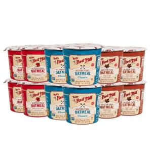 Bob’s Red Mill Oatmeal Cup Variety Pack (Classic, Maple, Apple), 1 cup (Pack of 12) – Non GMO, Whole Grain, Kosher